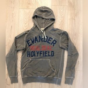roots of fight- Evander real deal Holyfield hooded sweatshirt- size small